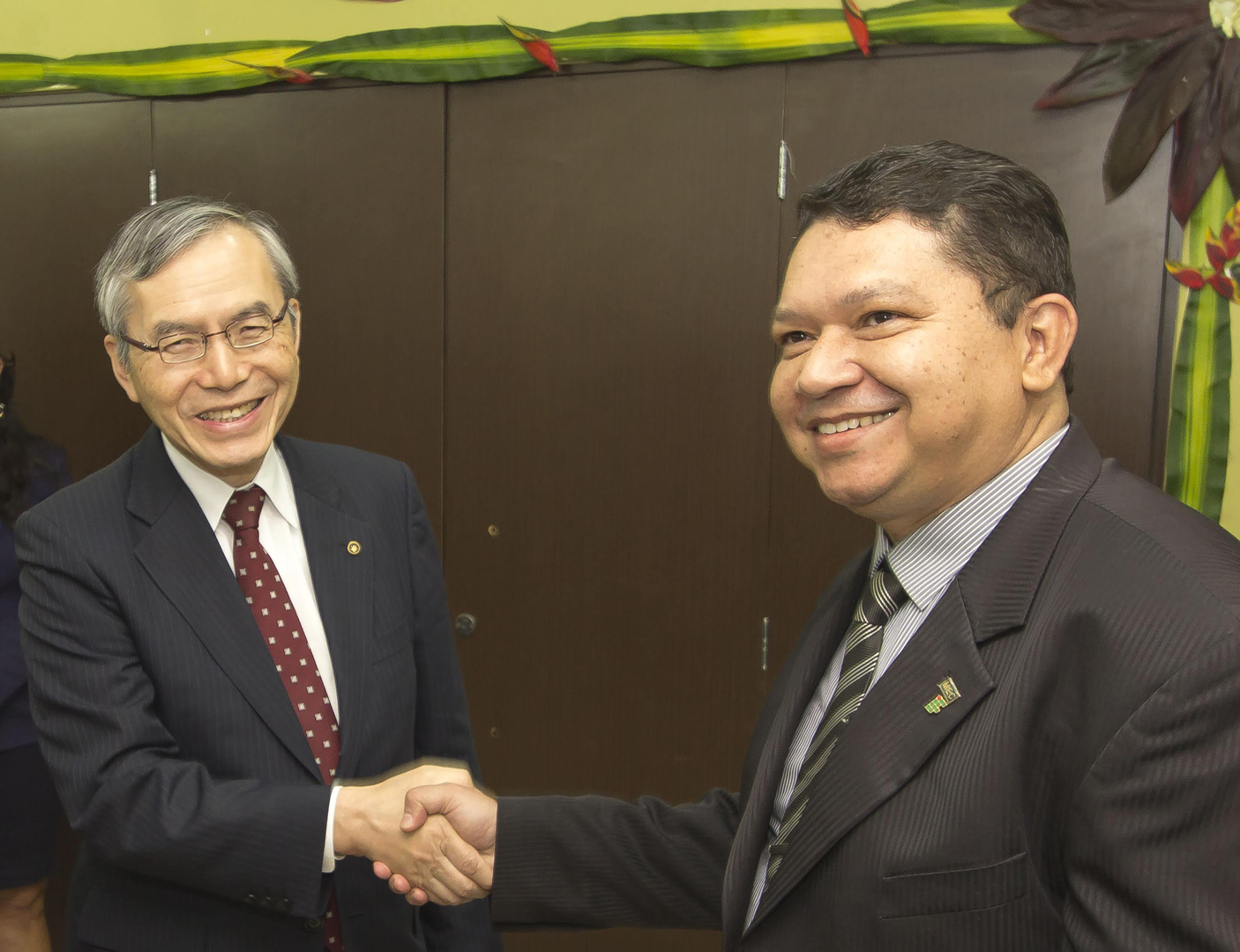 Reitores: Yoshihisa Baba, da Universidade Soka do Japão e Antônio Venâncio Castelo Branco, em encontro ocorrido em agosto de 2019